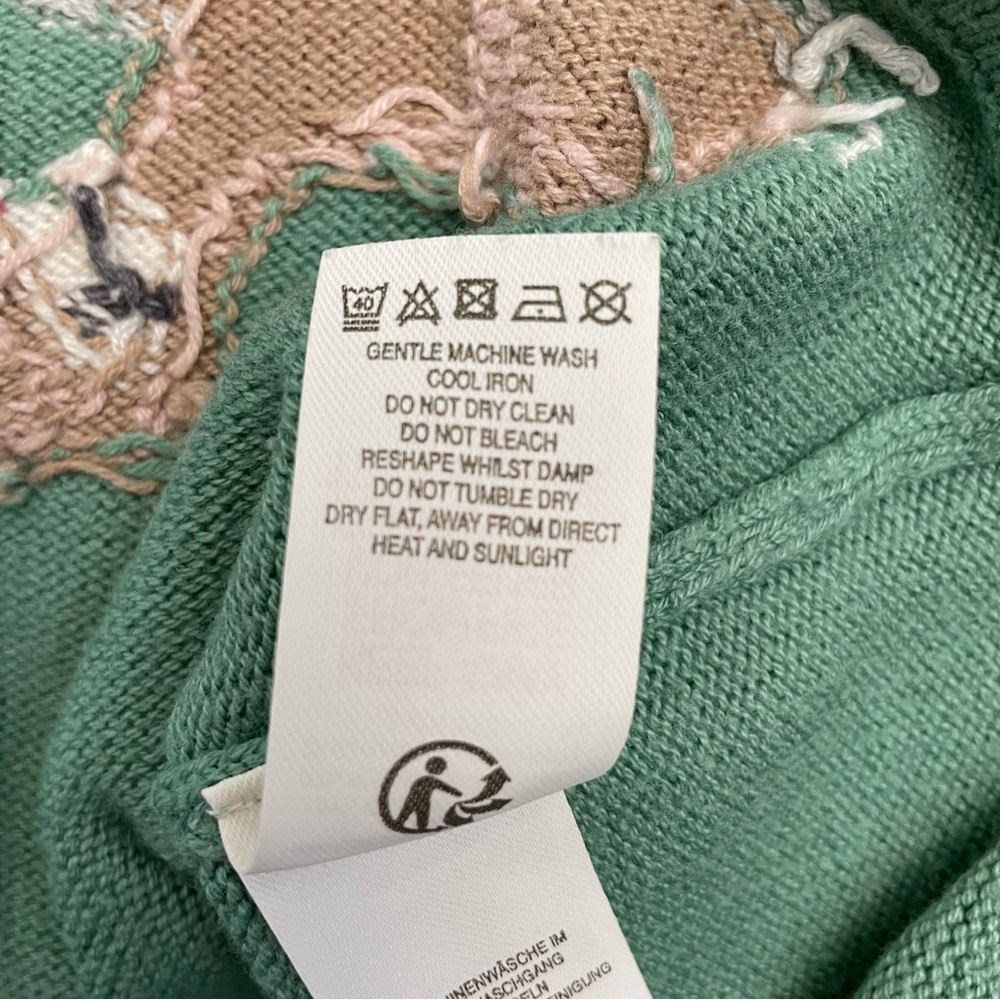 Baby Boden Green Deer Sweater Dress Size 12-18M - Picture 7 of 7